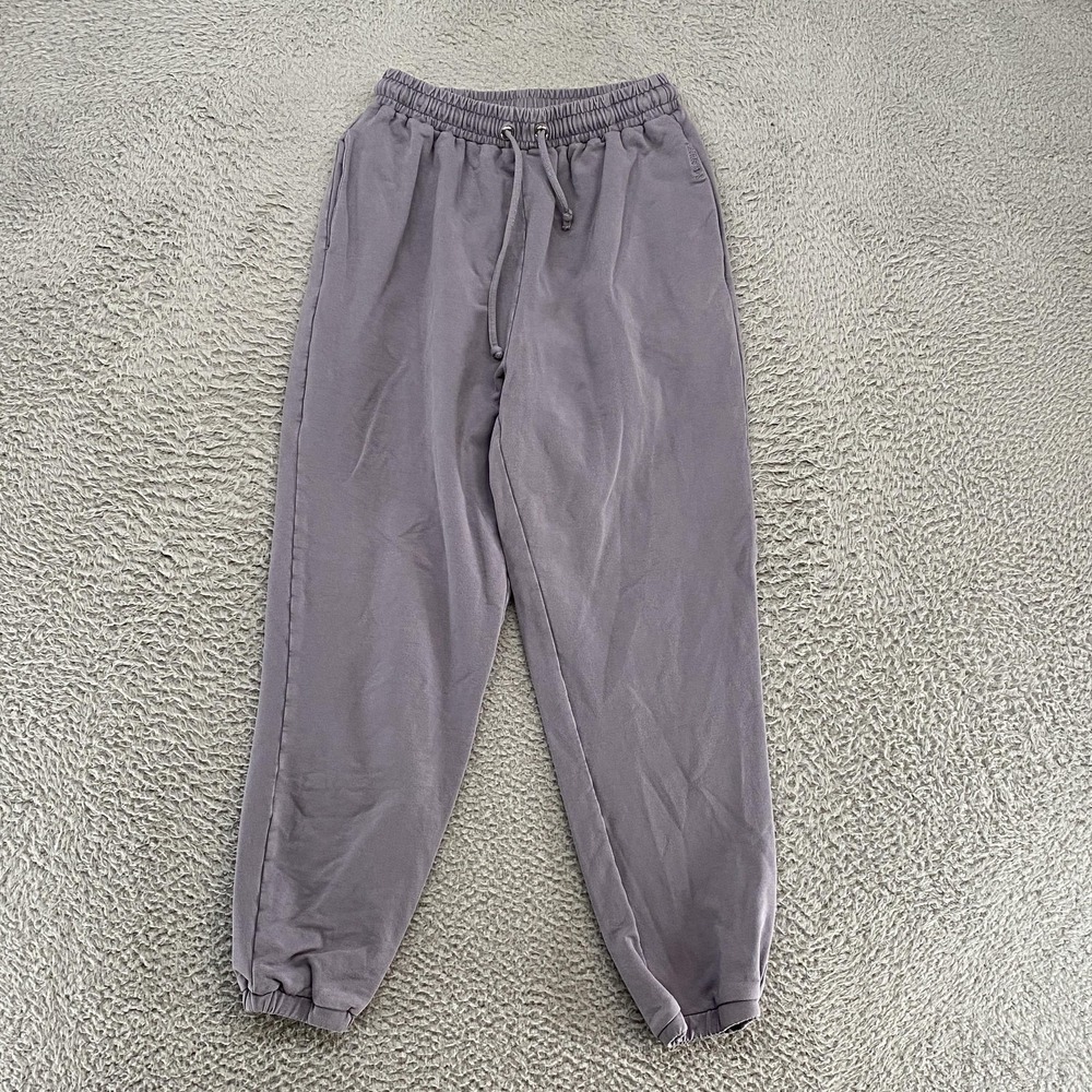 MESHKI Joggers Womens Medium Purple French Terry Sweatpants Elastic Waist Lounge